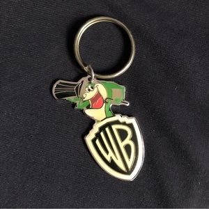 Vintage 90’s Warner Brothers Enamel Michigan J Frog Logo Keychain